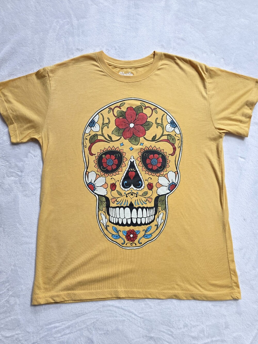 Hasta Siempre Sugar Skull Dia De Los Muertos Floral Graphic Tee L